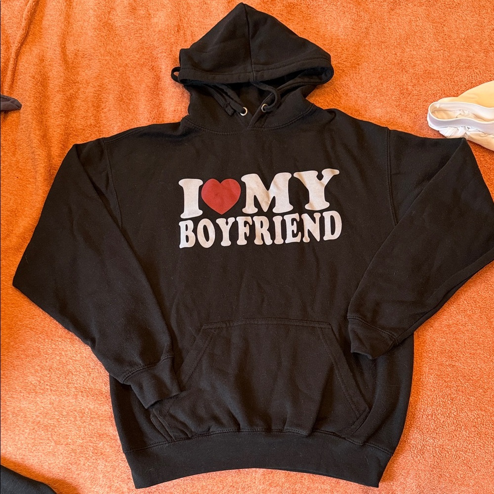 Black 'I Love My Boyfriend' Hoodie
